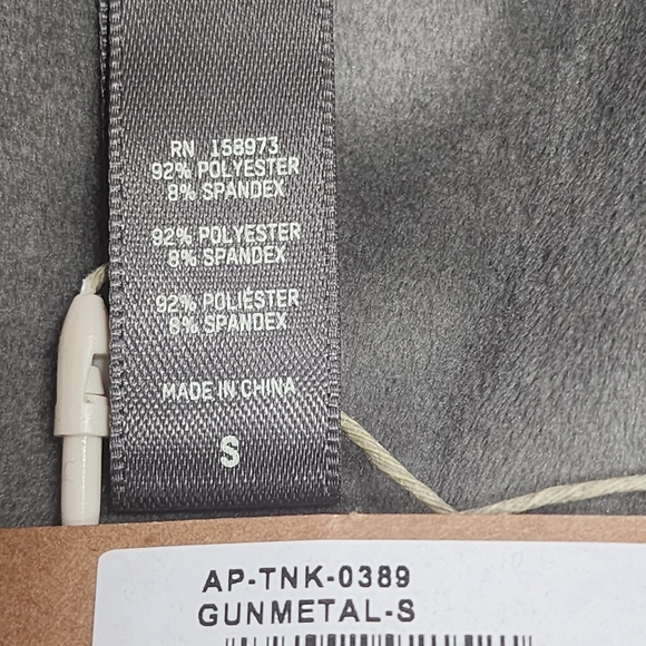 Skims Velour Crewneck Tank GUNMETAL High Neck Sleeveless Top Sz S/ NWT - Picture 8 of 9